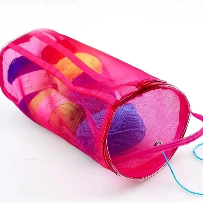 LINYUEARUI 2PCS Yarn Storage Bag,BIG Yarn Bag for Mesh Holder， Knitting Bag Portable Wool Storage Bag，Mesh Knitting Round Yarn Ball Organizer,Crochet Kits, Sewing Accessory,2color - Image 3